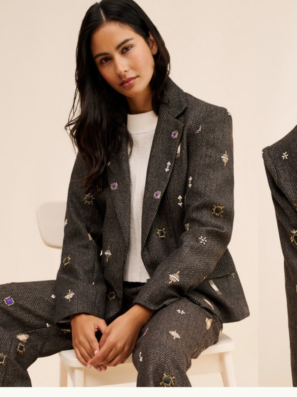 new NIKITA MHAISALKAR wool decorated menswear blazer jacket xs